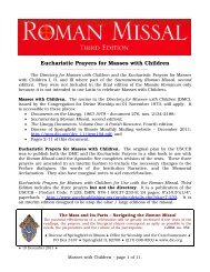 Eucharistic Prayers for Masses with Children - Monthly Mailing ...