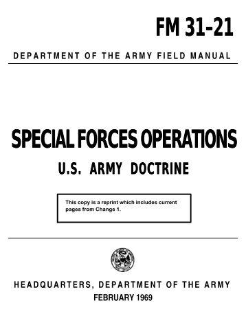 FM 31-21 1969 Special Forces Operations - Command and General ...