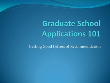 Letters of Recommendation - Career Center