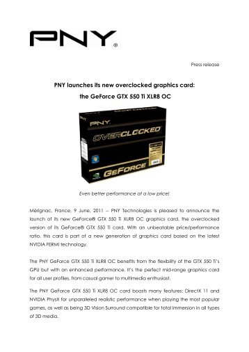 the GeForce GTX 550 Ti XLR8 OC - PNY