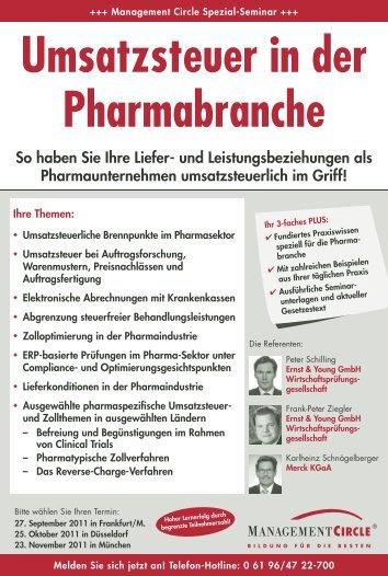 Umsatzsteuer in der Pharmabranche - Management Circle AG