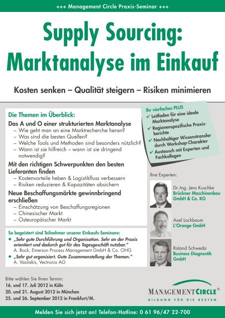 Marktanalyse im Einkauf - Management Circle AG