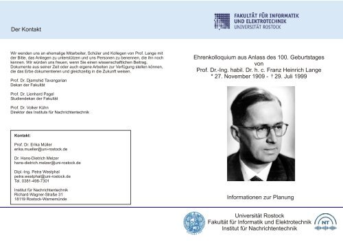 Ehrenkolloquium aus Anlass des 100. Geburtstages von Prof. Dr ...