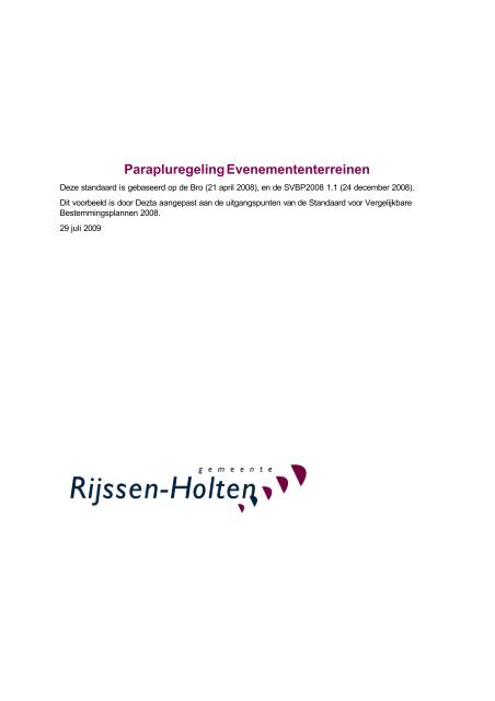 Parapluregeling Evenemententerreinen - Gemeente Rijssen-Holten