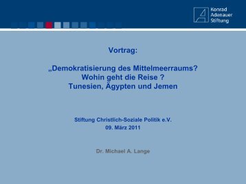 Demokratisierung des Mittelmeerraums? Wohin geht die Reise - AZK