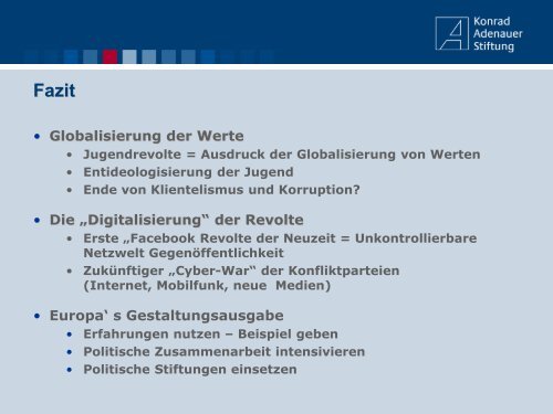 Demokratisierung des Mittelmeerraums? Wohin geht die Reise - AZK