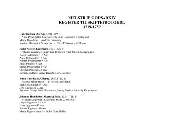 nielstrup godsarkiv register til skifteprotokol 1719-1759