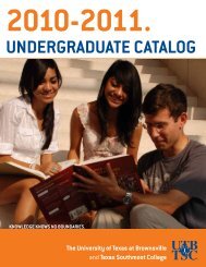 UndergradUate catalog - The University of Texas at Brownsville