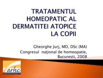 dermatita atopica studiu retrospectiv - Dr. Gheorghe Jurj - Homeopatie