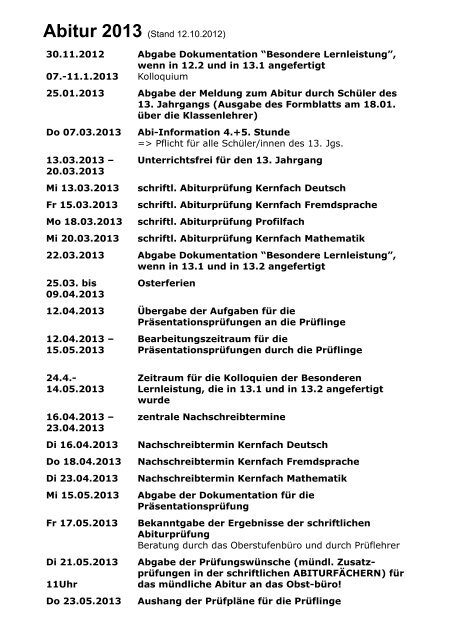 Abitur 2013