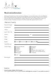 Reservationsformular - Wallfahrt Einsiedeln