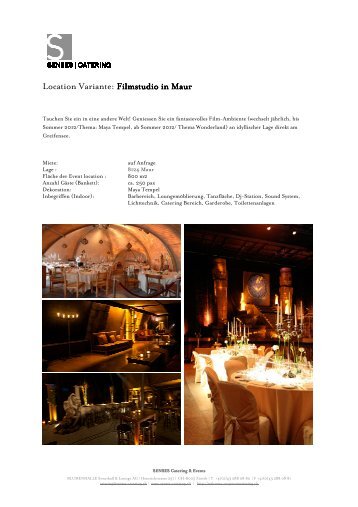 Filmstudio Maur - SENSES Catering 2012