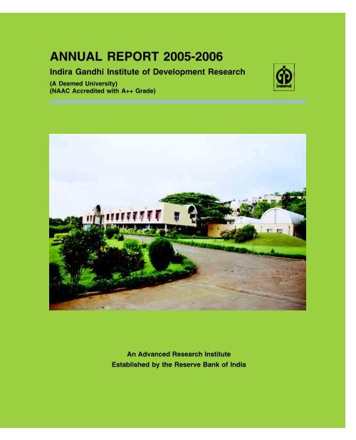 IGIDR Annual Report 2005-2006 - Indira Gandhi Institute of ...