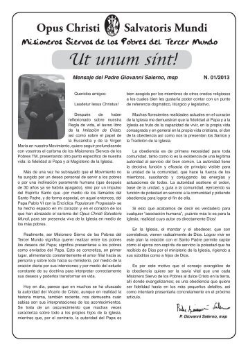 Ut Unum Sint 01-2013.indd - Misioneros Siervos de los Pobres del ...