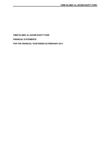 CIMB ISLAMIC AL-AZZAM EQUITY FUND CONTENTS PAGES ...
