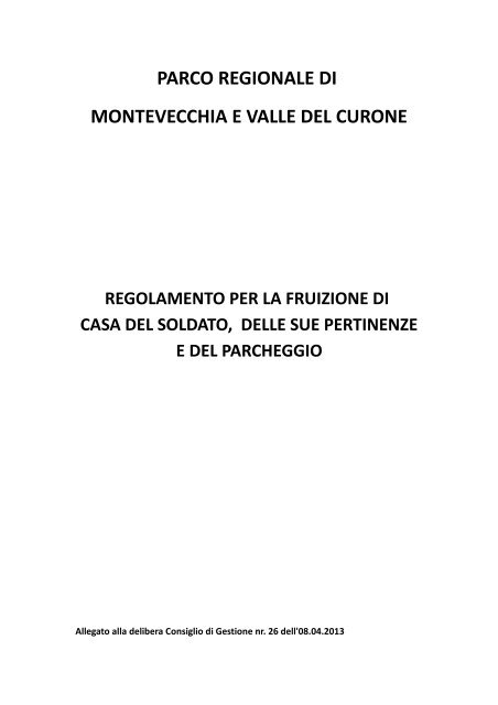 regolamento - Parco di Montevecchia e della Valle del Curone
