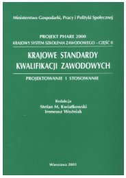 KRAJOWE STANDARDY KWALIFIKACJI ZAWODOWYCH ...