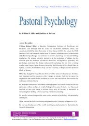 Pastoral Psychology - Vineyard Biblical Institute