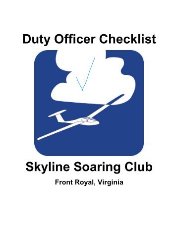 Duty Officer Checklist Skyline Soaring Club