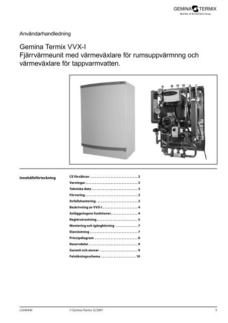 Gemina Termix VVX-I FjÃ¤rrvÃ¤rmeunit med ... - Danfoss VÃ¤rme