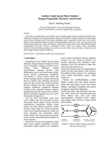 Analisis Unjuk Kerja Motor Induksi Dengan Pengendali Thyristor ...