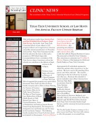 CLINIC NEWS - Texas Tech University School of Law