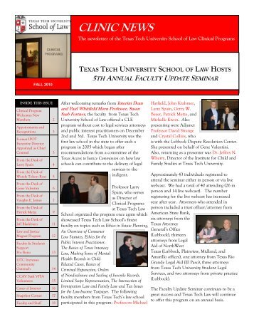 CLINIC NEWS - Texas Tech University School of Law