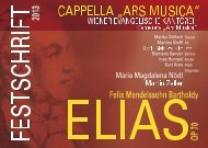 Programm - Cappella Ars Musica