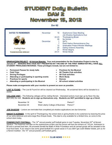 CLUB NEWS - Norwin School District