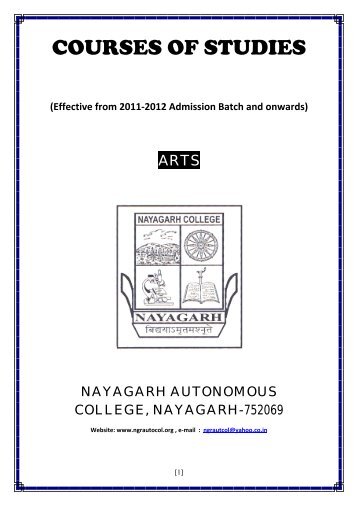 COURSES OF STUDIES - nayagarh autonomous college