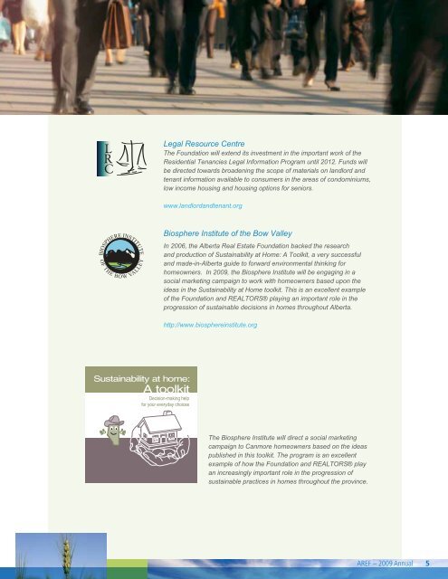 2009 AnnuAl RepoRt - Alberta Real Estate Foundation