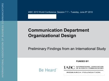Communication Department Organizational Design - International ...