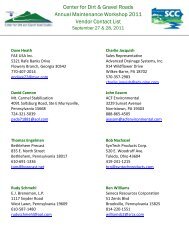 Vendor Contact List - Center for Dirt and Gravel Road Studies