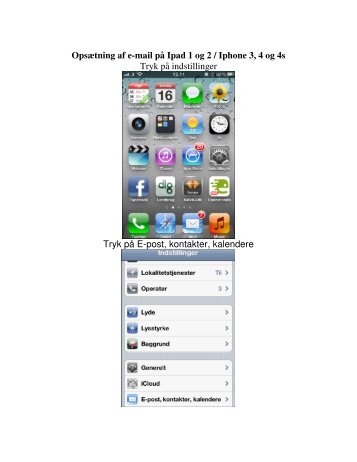 OpsÃ¦tning af e-mail pÃ¥ Ipad/Iphone - DLG Tele