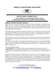 SUBSIDY & STARTER GRANT APPLICATION APPLICATION for ...