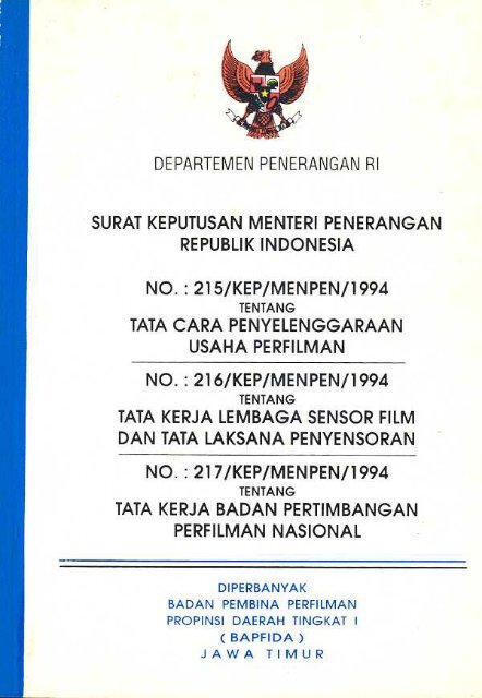 DEPARTEMEN PENERANGAN FII SURAT KEPUTUSAN MENTERI ...