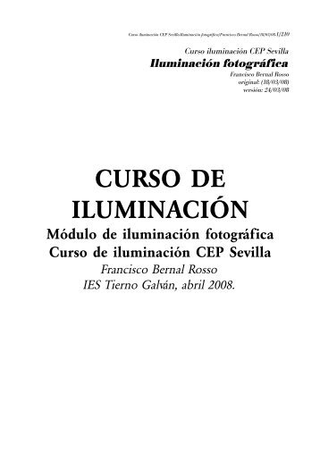 Curso de iluminación, primera parte - Paco Rosso, fotografía