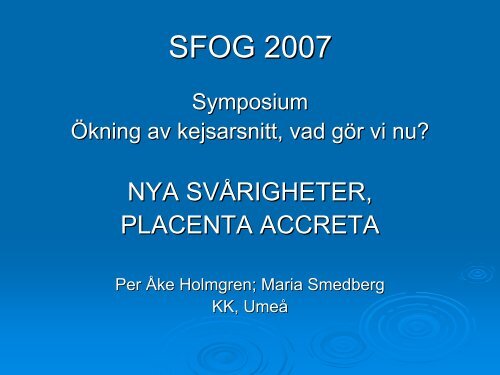 Placenta accreta - SFOG