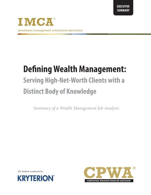 Defining Wealth Management, Serving High-Net-Worth Clients