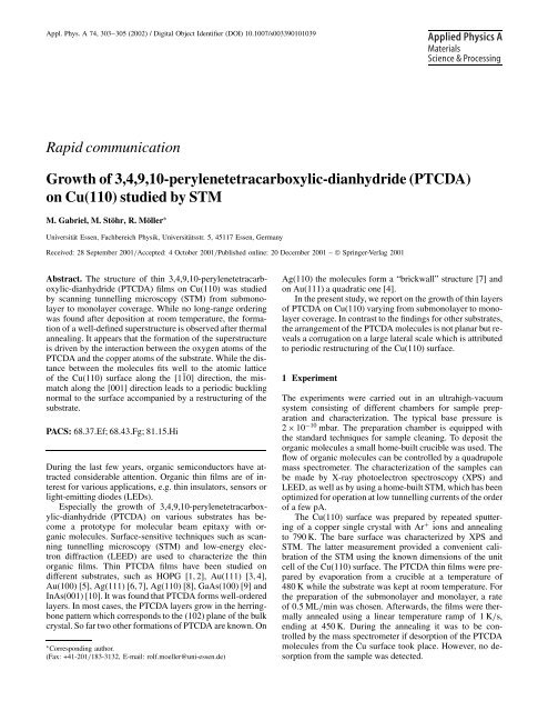 on Cu(110) studied by STM