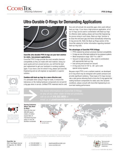 PTFE O-Rings Catalog - CoorsTek