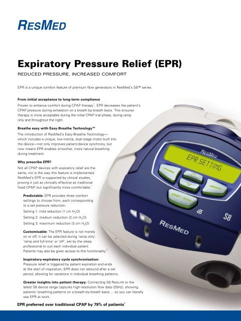 Expiratory Pressure Relief (EPR) - ResMed