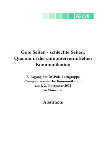 Abstractband der Tagung 2002 in MÃ¼nchen [PDF-Format ... - DGPuK