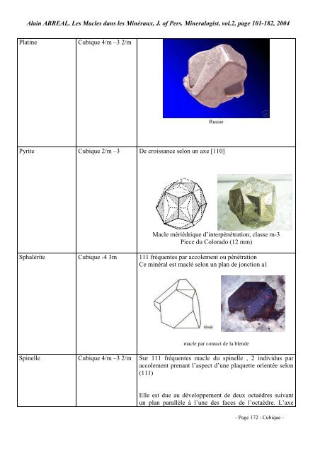 Les Principales Macles - Page perso minéraux Alain ABREAL ...