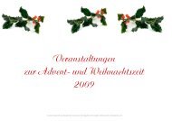 Veranstaltungen zur Advent- und Weihnachtszeit 2009