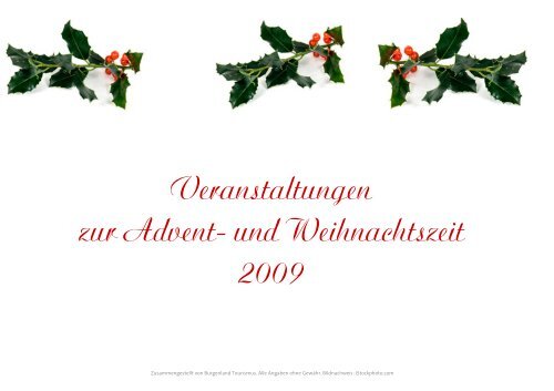 Veranstaltungen zur Advent- und Weihnachtszeit 2009