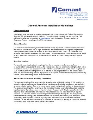 General Antenna Installation Guidelines