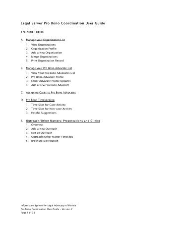 ISLA Pro Bono Coordination User Guide-V3 - Florida Legal Services