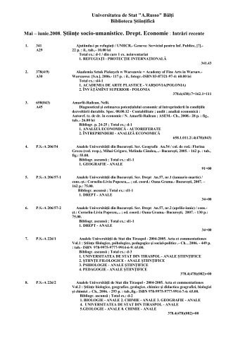 Mai â iunie.2008. ÅtiinÅ£e socio-umanistice. Drept. Economie : IntrÄri ...