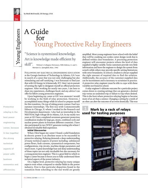 A Guide for Young Protective Relay Engineers - PAC World magazine